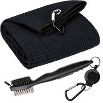 Kit de Toalha de Golfe Aebor em Microfibra com Padrão Waffle e Escova Kit de Toalha de Golfe Aebor em Microfibra com Padrão Waffle e Escova