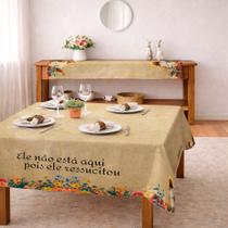 Kit de Toalha de mesa Quadrada Caminho de Mesa Feliz Pascoa Diversos