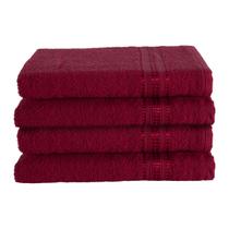 Kit de Toalha Felpuda Jogo 4 peças Vermelho Liso Macio Linea Kit de Toalha Felpuda Jogo 4 peças Vermelho Liso Macio Linea