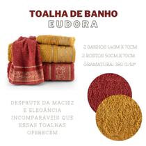 Kit de Toalhas 2 Banhos e 2 Rostos Eudora Ocre e Tango - EFFRONTE - CASA COM AMOR