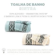 Kit de Toalhas 2 Banhos e 2 Rostos Sintra Marine e Nude - RA - Casa Com Amor