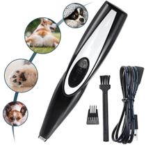 Kit de tosa para pets, mini tosquiador de pés, recarregável com usb, aparador elétrico com baixo ruído para olhos, cacho