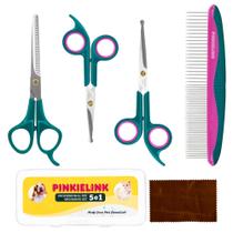 Kit de tosa para pets PINKIELINK 5 em 1 em aço inoxidável Kit de tosa para pets PINKIELINK 5 em 1 em aço inoxidável