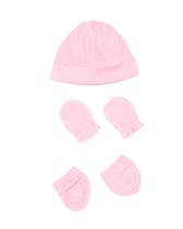 Kit de Touca, Par de Luvas e Par de Meias em Plush Rosa Feminino - 3 Unidades