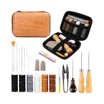 Kit De Trabalho Em Couro, Ferramentas Artesanais, Suprimentos, Linha De Costura, Agulhas Curvas,