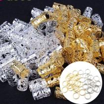 Kit de tranças anéis e argolas ajustáveis 500 unidades.