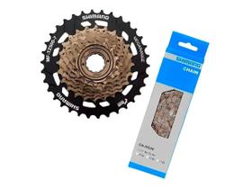 Kit de Transmissão 7V Shimano Tourney Catraca e Corrente