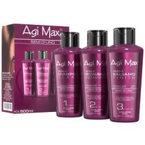 Kit de tratamento capilar Agi Max Queratina Brasileira 1L + 3 x 500mL