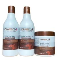 Kit De Tratamento Capilar Força E Resistencia Crina E Cauda Shampoo, Condicionador E Máscara 500g OmegaHair