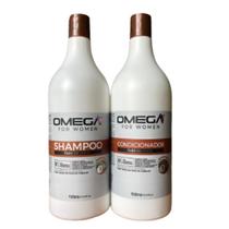 Kit de Tratamento Capilar Óleo de Coco (Shampoo e Condicionador) 1L Omega for Women