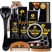 Kit de tratamento de barba Ceenwes atualizado com condicionador, óleo e muito mais