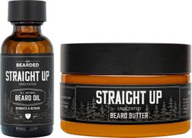 Kit de tratamento de barba Live Bearded Straight Up com óleo e manteiga