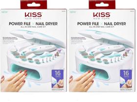 Kit de tratamento de unhas KISS Power File X Nail Dryer 2464N (pacote com 2) Kit de tratamento de unhas KISS Power File X Nail Dryer 2464N (pacote com 2)