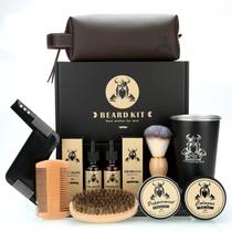Kit de Tratamento para Barba EXREIZST - 2 Óleos, Bálsamo e Escova para Crescimento