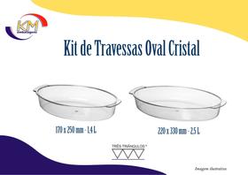Kit de Travessas oval cristal - Três Triângulos - comida caseira, restaurantes, eventos (9991744) Kit de Travessas oval cristal - Três Triângulos - comida caseira, restaurantes, eventos (9991744)