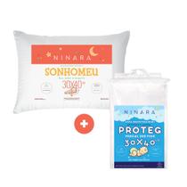 Kit de Travesseiro Baby Para Criança Com Capa Protetora Antialérgico Percal 200 Fios Ninara Kit de Travesseiro Baby Para Criança Com Capa Protetora Antialérgico Percal 200 Fios Ninara