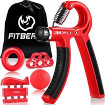 Kit de treino para fortalecer a aderência manual FitBeast (pacote com 5) vermelho
