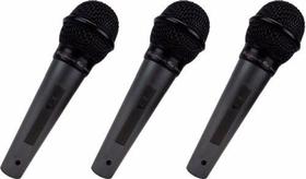 Kit de três microfones de mão com fio Kadoshi KDS-300