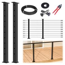 Kit de trilhos de cabo Muzata Black 36", postes de 2 níveis, 3 a 6,5 m Kit de trilhos de cabo Muzata Black 36", postes de 2 níveis, 3 a 6,5 m