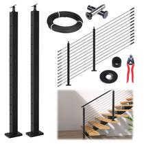 Kit de trilhos de cabos Muzata 42", conjunto de bricolage modular preto