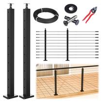 Kit de trilhos de cabos Muzata Modular Black de 1,5 a 3 m com 2 postes
