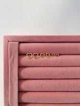 kit de trio semi joia prata 925 e ouro 18k coração vazado