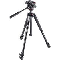 Kit de Tripé Manfrotto 190X de Alumínio com 3 Seções e Cabeça Fluida XPRO (MK190X3-2W) Preto