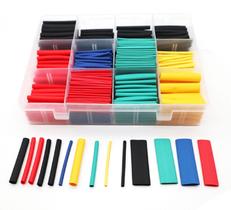 Kit De Tubo Termo Retrátil Espaguete Colorido Em Polietileno Com 530 Peças