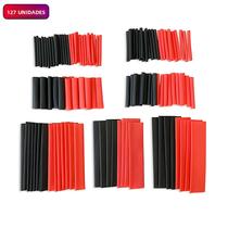 Kit De Tubos Termocontráteis Preto E Vermelho 2:1, 127PCS, Para Enrolar Fios De Carro