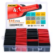Kit de tubos termorretráteis TKDMR 446 unidades revestido com adesivo de proporção 4:1