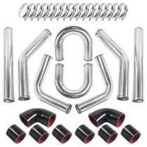 Kit de Tubulação em U para Intercooler Aumtoni 3" em Alumínio com Mangueiras de Silicone