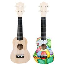Kit de ukulele DIY de 21 polegadas para crianças, artesanato em madeira inacabado