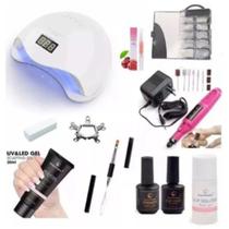 Kit de Unha Acrygel Lixa Pincel Polygel