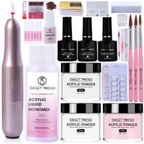 Kit de Unhas Acrílicas SWEET TREND com Lixadeira, Pó 20 g e Líquido 60 ml