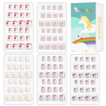 Kit de unhas Allstarry, 120 unidades, pacote com 5, French Children Press on