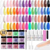 Kit de unhas AZUREBEAUTY Dip Powder 32 cores com camada superior/base Kit de unhas AZUREBEAUTY Dip Powder 32 cores com camada superior/base