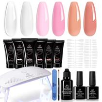 Kit de unhas Beetles Gel Polish Poly Nail Gel com mini lâmpada LED