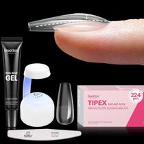 Kit de unhas Beetles Tipex Gel com 224 unidades Coffin Apex Nail Tips