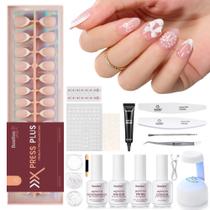 Kit de unhas Beetles X Press Gel French Tip com luz UV para mulheres