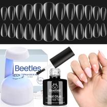 Kit de Unhas com 500 Pontas em Formato Amêndoa + Lâmpada