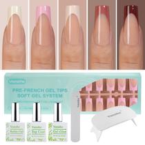 Kit de unhas de gel francês Vansiho Long Square French Tip Press