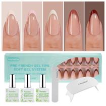 Kit de unhas de gel francês Vansiho Medium Ammond com luminária de unhas Kit de unhas de gel francês Vansiho Medium Ammond com luminária de unhas