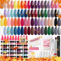 Kit de unhas Dip Powder AZUREBEAUTY 170 unidades com 36 cores e acessórios Kit de unhas Dip Powder AZUREBEAUTY 170 unidades com 36 cores e acessórios