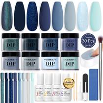 Kit de unhas Dip Powder AZUREBEAUTY 30 unidades com palitos de unhas e camada superior