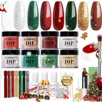 Kit de unhas Dip Powder AZUREBEAUTY 30 unidades para iniciantes com 8 cores