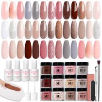 Kit de unhas Dip Powder AZUREBEAUTY 31 unidades, 20 cores e ferramentas Kit de unhas Dip Powder AZUREBEAUTY 31 unidades, 20 cores e ferramentas