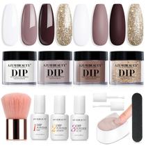 Kit de Unhas Dip Powder AZUREBEAUTY - Branco, Malva e Glitter Kit de Unhas Dip Powder AZUREBEAUTY - Branco, Malva e Glitter