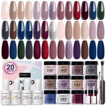 Kit de unhas Dip Powder AZUREBEAUTY, outono e inverno, 20 cores, 29 unidades Kit de unhas Dip Powder AZUREBEAUTY, outono e inverno, 20 cores, 29 unidades
