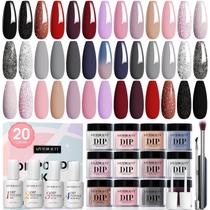 Kit de unhas Dip Powder AZUREBEAUTY Starter 20 cores com ferramentas Kit de unhas Dip Powder AZUREBEAUTY Starter 20 cores com ferramentas