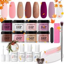 Kit de unhas Dip Powder AZUREBEAUTY Starter lilás roxo marrom